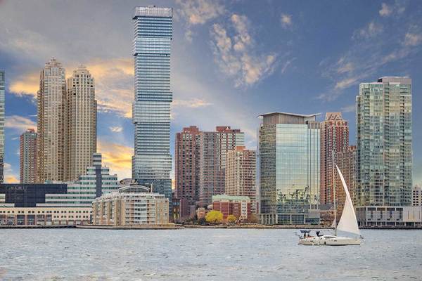 Jersey city urby waterfront skyline